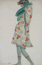 Diseño de vestuario para la ópera Doncella de Nieve de N. Rimsky-Korsakov, 1919