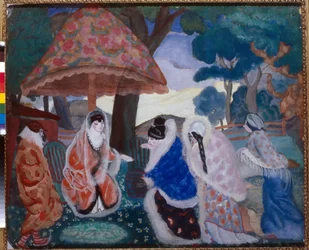 Saludos a los recién casados ​​(Saludo a los recién casados) - Pintura de Boris Dmitrievich Grigoriev (1886-1939)