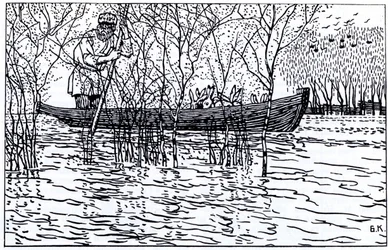 Ilustración para el poema Abuelo Mazay y las liebres de N. Nekrasov, 1910
