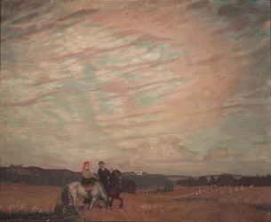 Autorretrato con la esposa a caballo, 1915