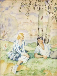Primavera en la orilla del río, 1927
