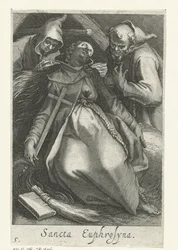Santa Euphrosina de Alejandría como Hermitess Sancta Euphrosyna (título sobre el objeto) Hermitesses (título de la serie) Sacra Eremus Ascetriarum (título de la serie)