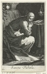 Santa Fabiola de Roma como hermita Sancta Fabiola (título sobre objeto) Hermitesses (título de la serie) Sacra Eremus Ascetriarum (título de la serie)