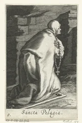 Santa Pelagia de Antioquía como Hermitess Sancta Pelagia (título sobre el objeto) Hermitesses (título de la serie) Sacra Eremus Ascetriarum (título de la serie)