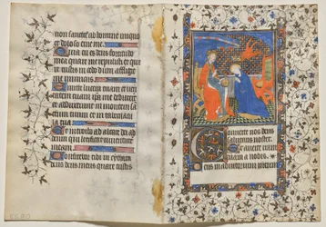 Bifolio de un Libro de Horas: Coronación de la Virgen (recto)