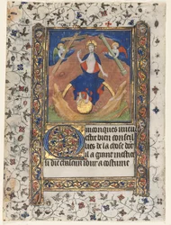 Hoja de un libro de horas: Cristo en el juicio, c. 1415