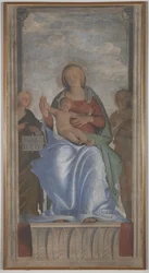 La Virgen y el Niño con dos ángeles