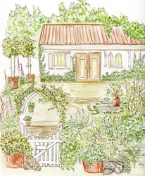 Casita de jardín con un toque de fantasía