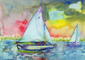 Velero al atardecer