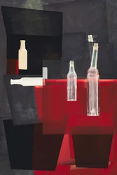 Composición abstracta con botellas