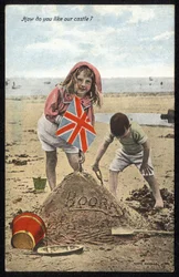 Reino Unido: Una postal patriótica producida por Valentine durante la Primera Guerra Mundial.