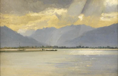 Un lago continental (óleo sobre tabla)