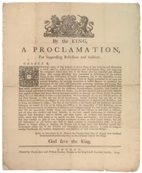 Una proclamación, para suprimir la rebelión..., 23 de agosto de 1775