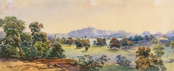 A través del valle (acuarela)