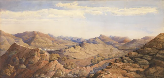 Bhore Ghaut, Great India Peninsular Railway, Bombay (acuarela sobre papel)