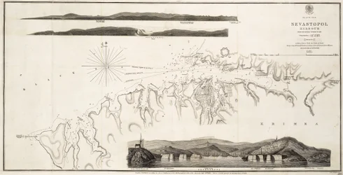 El puerto de Sebastopol en el Mar Negro según el estudio ruso de 1836