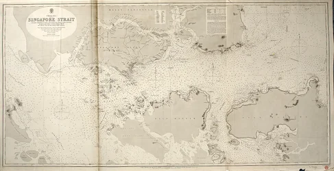 Mar de China SINGAPORE STRAIT Por el Comandante de Estado Mayor JW Reed Navg Lieuts TH Tizard... Asistido por los Oficiales del HMS Rifleman 1865-69
