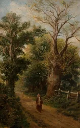 Country Lane, quizás Church Lane, Allesley, c.1880 (óleo sobre lienzo)