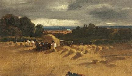 Escena de cosecha (óleo sobre papel)