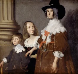 Hester Tradescant y sus hijastros, John y Frances, c. 1644