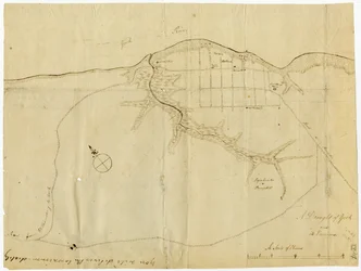 Mapa de Yorktown, Virginia, octubre de 1781