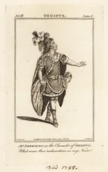 Mr. Thomas Sheridan en el personaje de Edipo en Edipo de John Dryden, Teatro Covent Garden