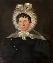 Sra. Rebekah Franklin, esposa del reverendo Francis Franklin, finales de la década de 1840 (óleo sobre lienzo)