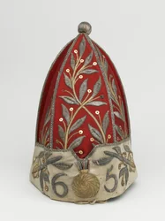 Gorra de granadero de oficial, 65º Regimiento de Infantería, 1758 circa
