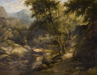 Paisaje fluvial, mediados del siglo XIX (óleo sobre lienzo)