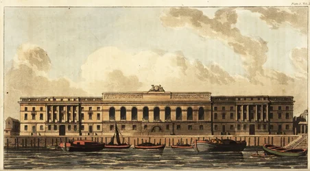 La nueva aduana en el río Támesis, Londres