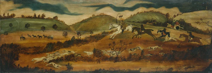 La caza de Tredegar (óleo sobre tabla)