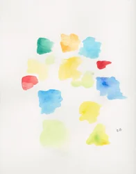 Formas coloridas en acuarela