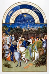 Mayo" de "Les Très Riches Heures du Duc de Berry" ("Las muy ricas horas del duque de Berry")