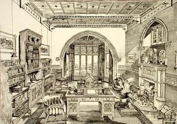 Vista Interior de una Biblioteca