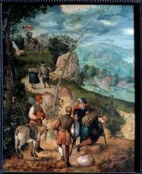 El sacrificio de Abraham. Pintura del Monogramista De Brunswig (primera mitad del siglo XVI)