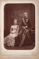 Príncipe heredero Rodolfo con la princesa Estefanía de Bélgica en ocasión de su compromiso, 1880