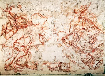 Sinopia de un montón de cadáveres, Trionfo della Morte, fresco ... (fresco)