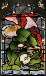 Gillingham, Santa María, Ventana Este, Heaton, Butler  Bayne, artista desconocido, Ángel sensor, c.1868