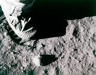 Huella de Buzz Aldrin en la Luna, misión Apollo 11, julio de 1969