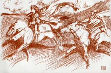 El caballero y sus compañeros, 1898
