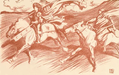 El caballero y sus compañeros, c. 1898