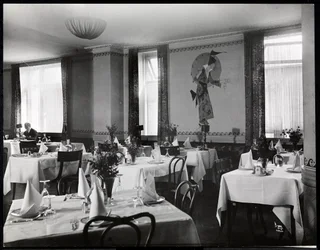 Un comedor en el Hotel Majestic, 1916 o 1917