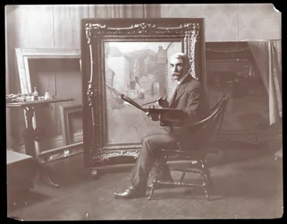 H.B. Snell en su estudio, Nueva York, 1907