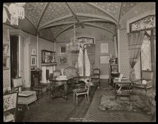 El salón de la finca de Helen Gould (antigua residencia de Jay Gould) en Tarrytown, Nueva York