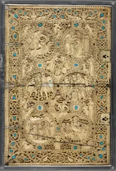 Egerton MS 1139 Cubierta superior con escenas de la vida de David, el 