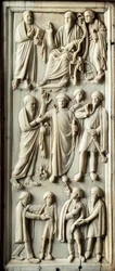 Episodio de la vida de San Pablo de Tarso. Díptico de marfil. Siglo V. Florencia, Museo Nazionale del Bargello