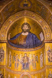 Imagen de Jesús, Catedral de Santa María Nuova, Monreale, Sicilia, Italia, Europa