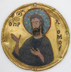 Medallón con San Juan Bautista de un marco de icono, c.1100