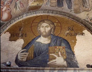Representación de Cristo Pantocrátor o Cristo en gloria (mosaico de 1310-1320)