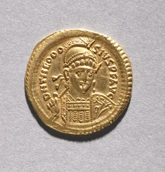 Solidus de Teodosio II y Valentiniano III